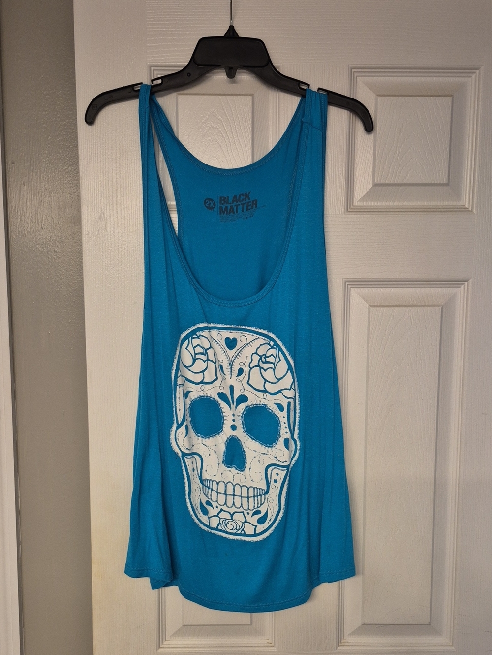 Black Matter Turquoise Skull Tank Top
